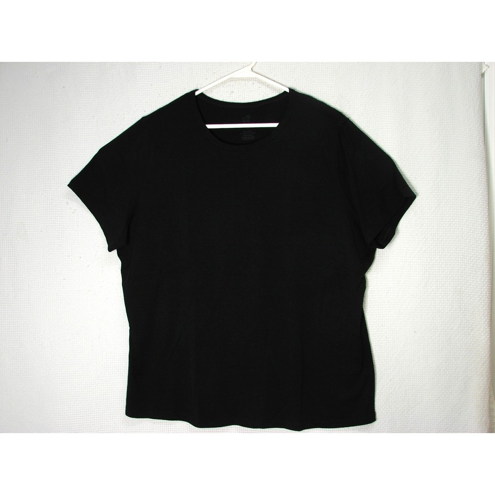 Woolx Liza Crew Neck Tee Merino Wool T-Shirt Womens 1X Black Short Sleeve